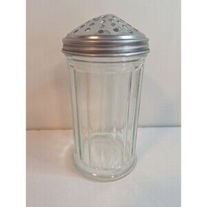 Vintage Chicago Cheese/Pepper  Shaker Restaurant Style Ribbed Chrome Top READ